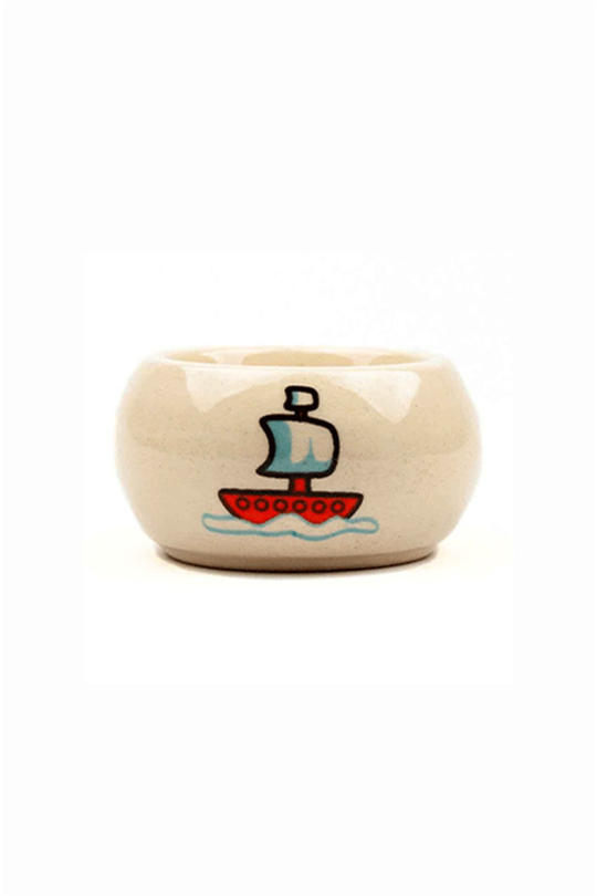 Yelkenli Krem Parlak Tealight Mumluk