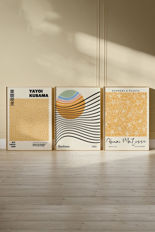 Yoyoi Kusama 1923 Henri Matisse  3'lü Tablo, Poster Seti - Çerçevesiz