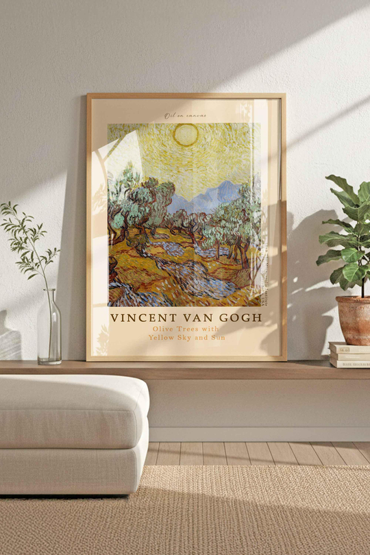 3 Parça Van Gogh Güney Fransa Manzaraları Seti Çerçeveli Renk Seçenekli
