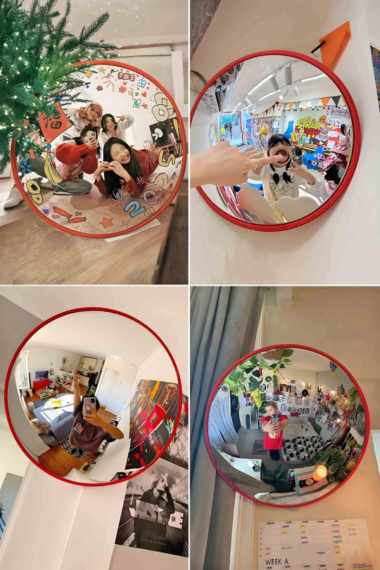 30cm Retro Oda Dekoru Balık Gözü Ayna - 160 Derece Geniş Açılı Dekoratif Güvenlik ve Trafik Tipi Tümsek Ayna