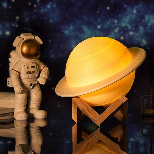 3D Büyük Boy Satürn Standlı Gece Lambası