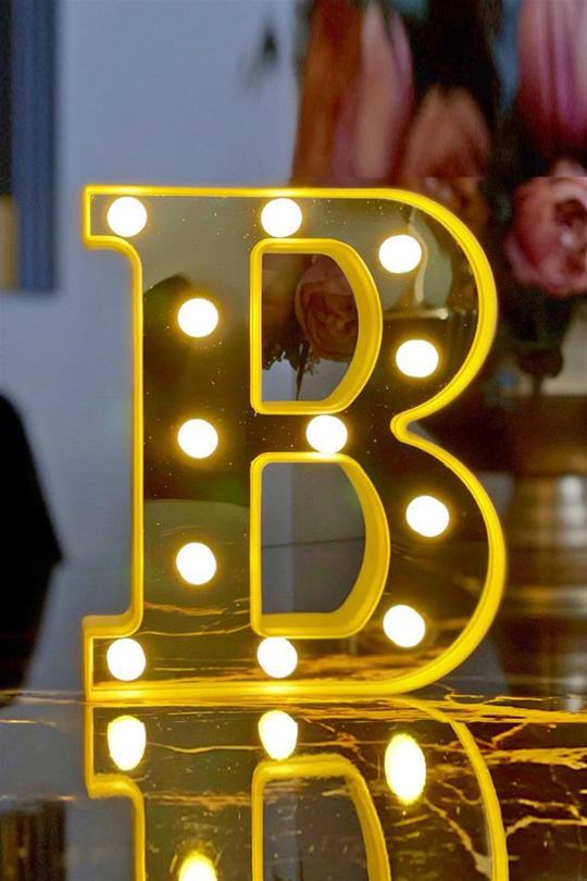 3D Işıklı Led Harf Dekoratif Aydınlatma B Harfi