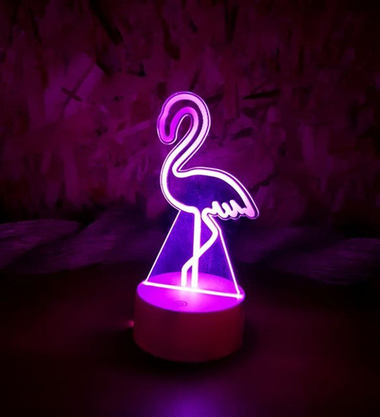 7 Renk Flamingo Sihirli 3D Dounmatik Gece Lambası