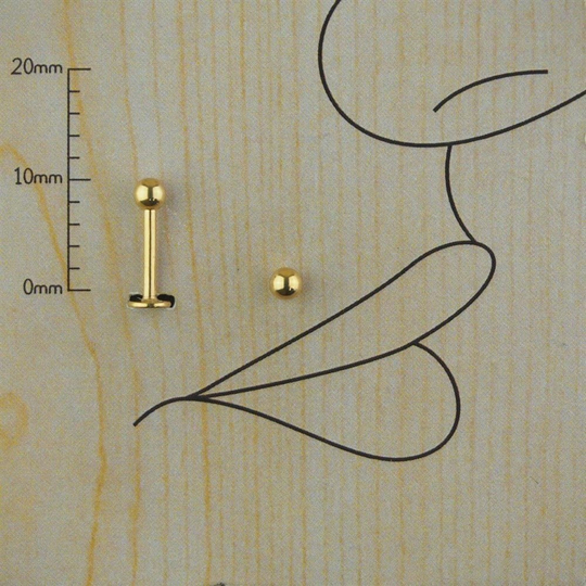8mm altın dudak piercing (top:3mm)