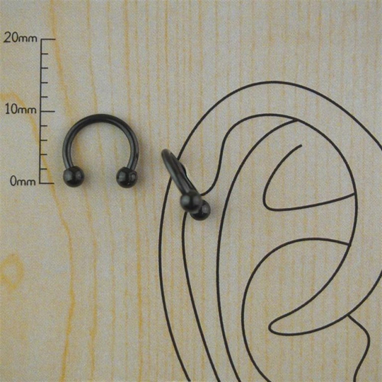 8mm siyah halka piercing (top:3mm)