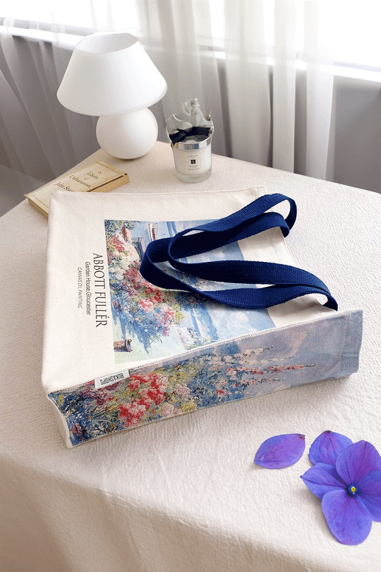 Abbott Fuller Garden Renkli Saplı Tote Bag Kanvas Çanta 