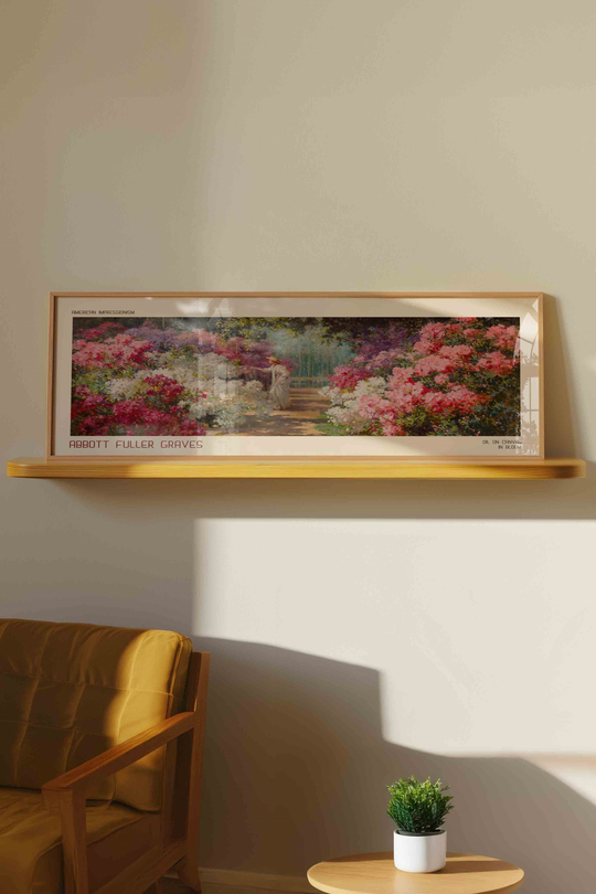 Abbott Fuller Graves Çiçek Açan Bahçe Panoramik Çerçeveli Tablo
