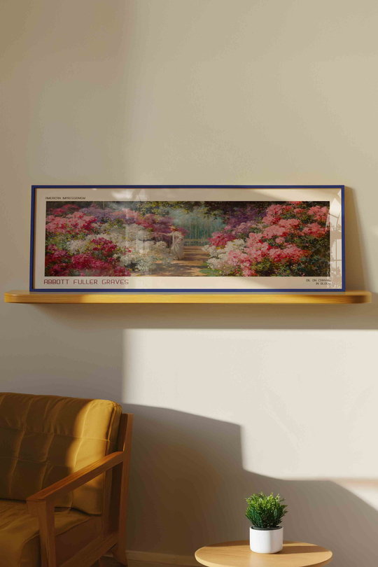 Abbott Fuller Graves Çiçek Açan Bahçe Panoramik Çerçeveli Tablo