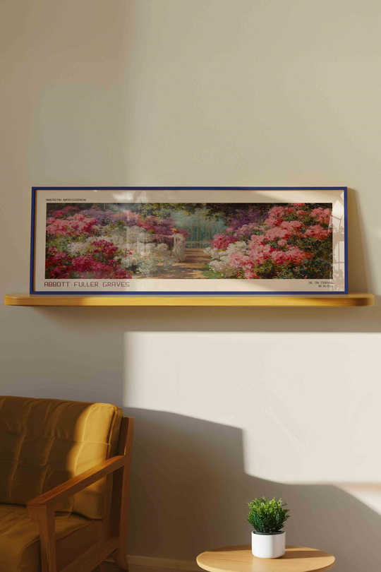 Abbott Fuller Graves Çiçek Açan Bahçe Panoramik Çerçeveli Tablo
