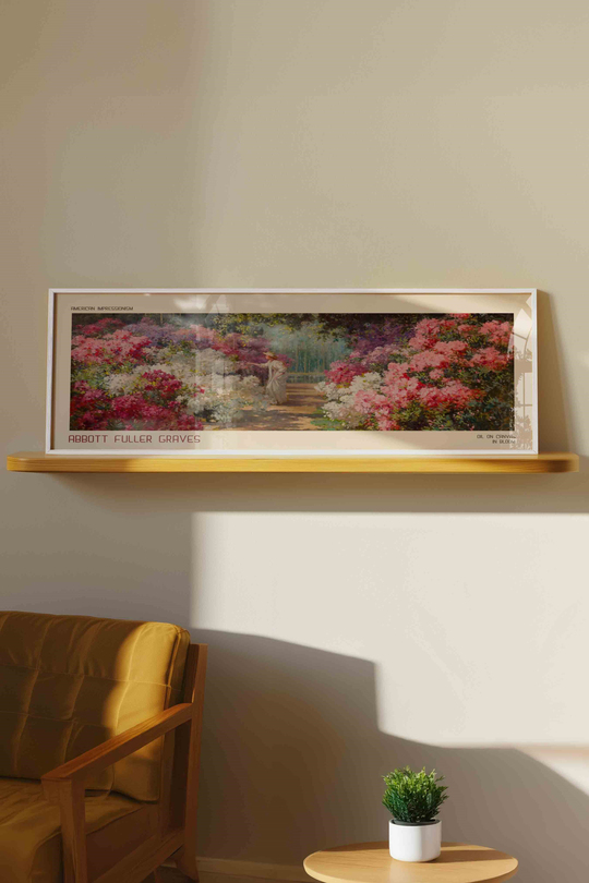 Abbott Fuller Graves Çiçek Açan Bahçe Panoramik Çerçeveli Tablo