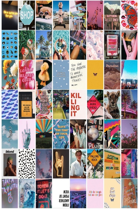 Aesthetic Boujee Collage 60'lı Duvar Posteri Seti