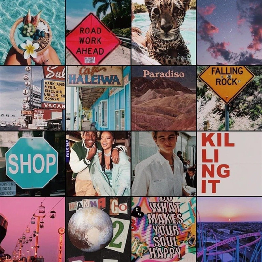 Aesthetic Boujee Collage 60'lı Duvar Posteri Seti