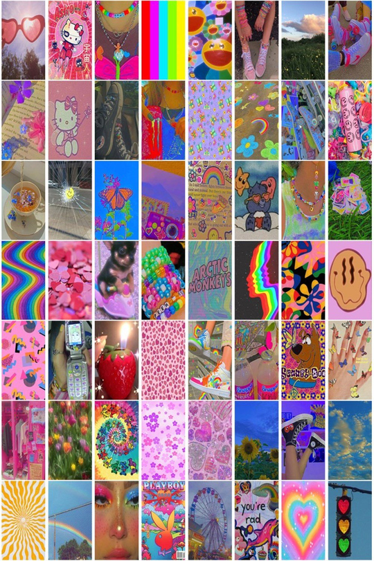 Aesthetic Kidcore İndie 60'lı Duvar Posteri Seti