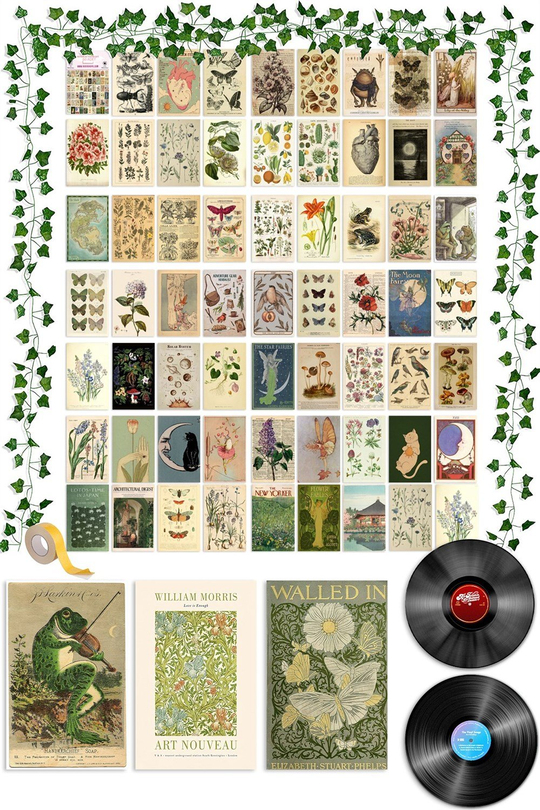 Aesthetic Planty Botany Botanical Duvar Dekorasyon Seti