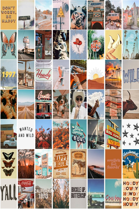 Aesthetic Western 60'lı Duvar Posteri Seti