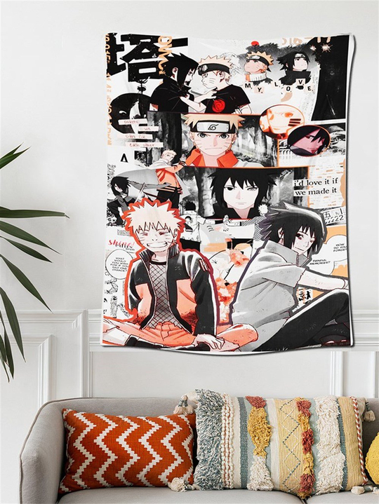 Anime Kolaj Kadife Duvar Halısı 70x100 cm