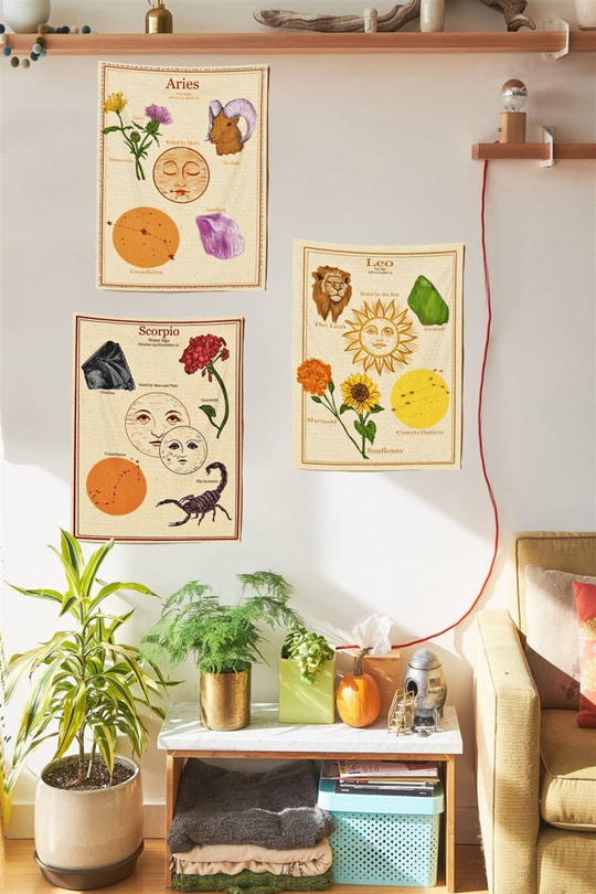 Astrology Vintage 3 'lü Duvar Halısı Seti