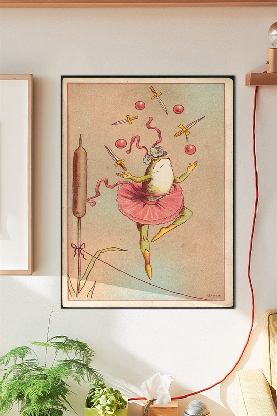 Balerin Kurbağa Duvar Posteri Büyük Boy 45x30 Cm