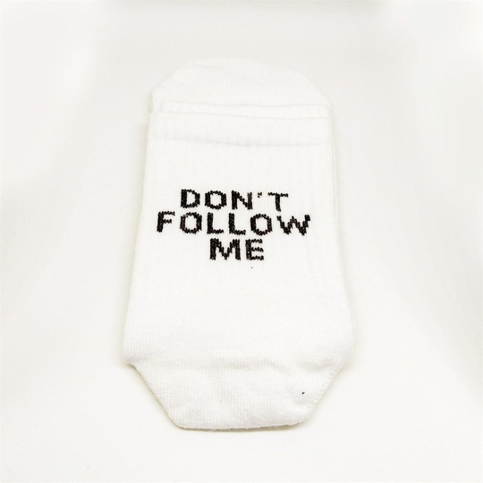 Beyaz Don't Follow Me Çorap