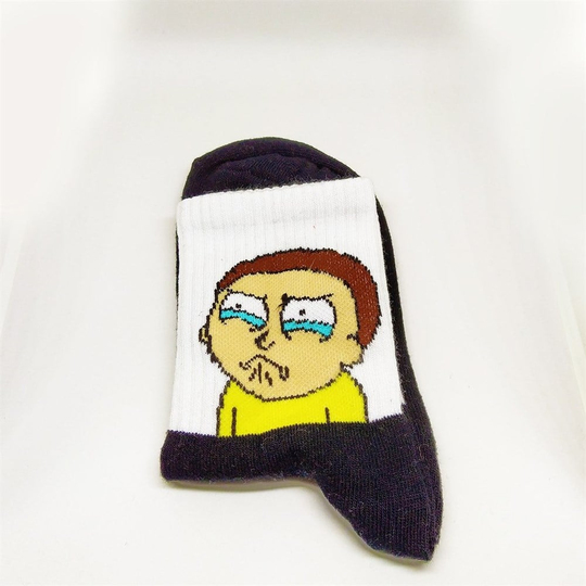 Beyaz Siyah Morty Çorap