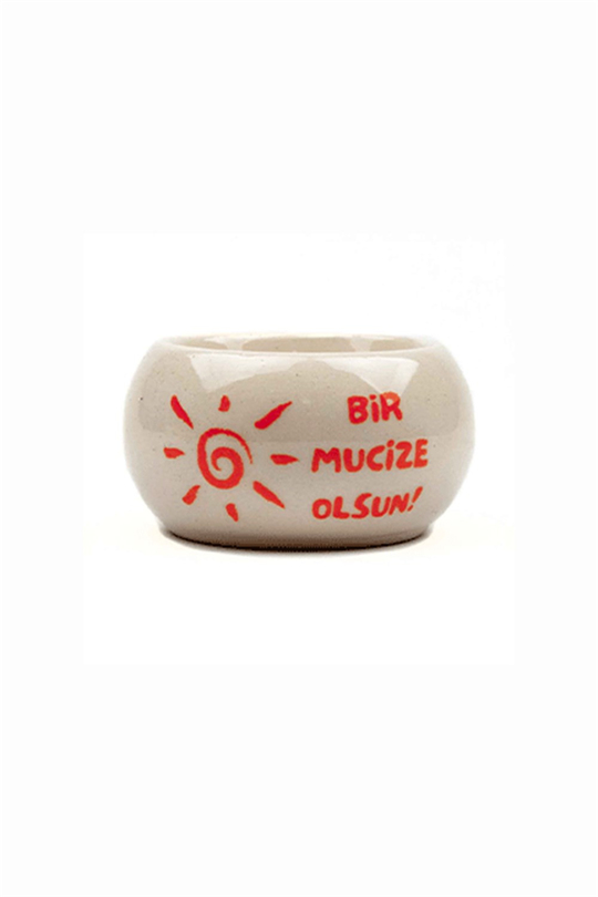 Bir Mucize Olsun Krem Parlak Tealight Mumluk