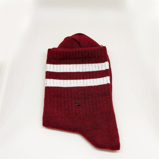 Bordo Çigili Çorap