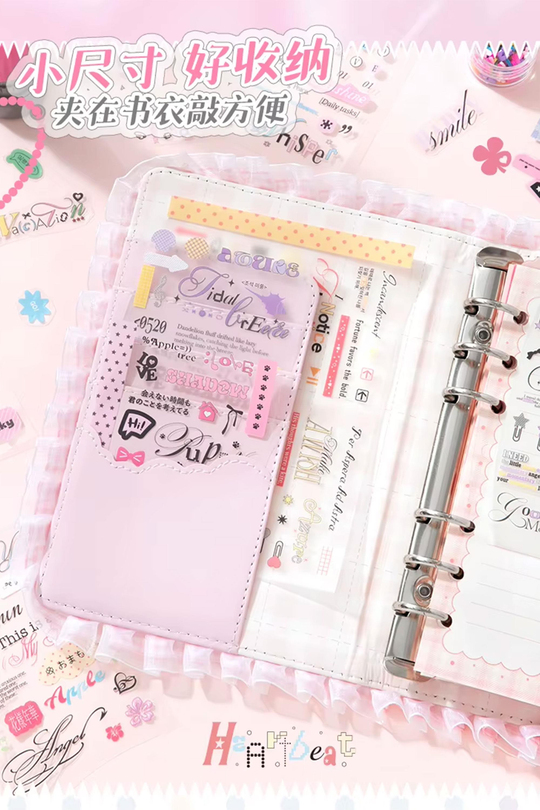 Bullet Journal ve Scrapbook Sticker Seti - 40 Parça Heart Letter Y2K ve Motto Temalı Ajanda Süsleme
