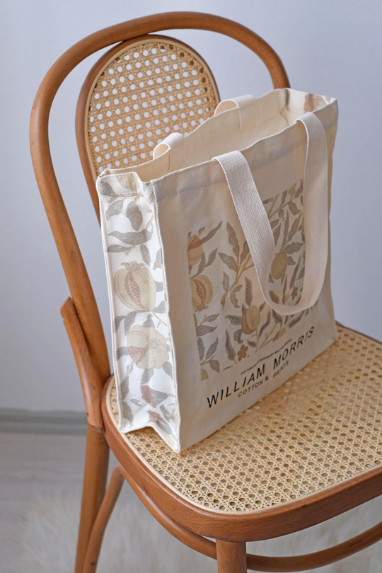 By William Morris Flower Pattern Tote Bag Kanvas Çanta 