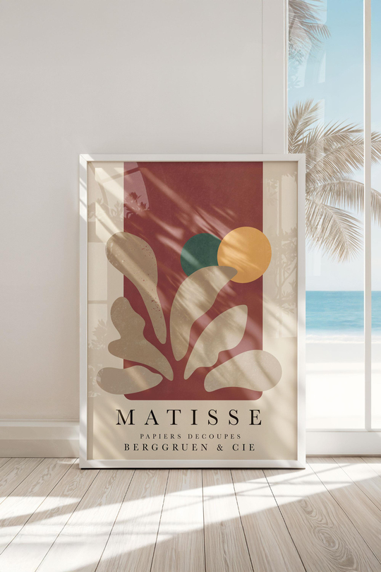 Çerçeveli Matisse Soyut Form Premium Tablo: Minimalist ve Çağdaş Sanat Çerçeveli Tablo
