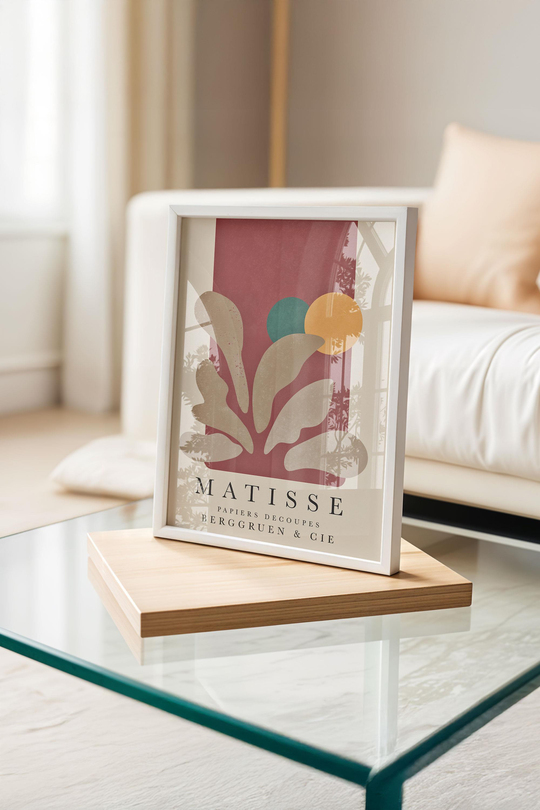 Çerçeveli Matisse Soyut Form Premium Tablo: Minimalist ve Çağdaş Sanat Çerçeveli Tablo