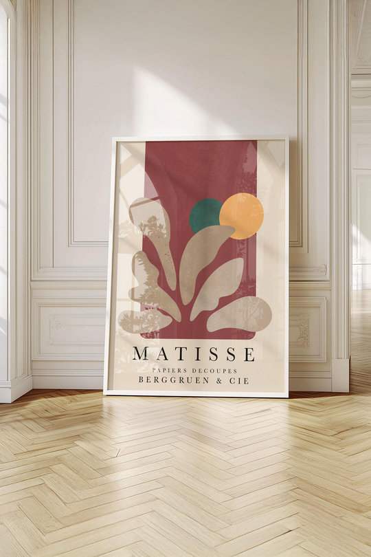 Çerçeveli Matisse Soyut Form Premium Tablo: Minimalist ve Çağdaş Sanat Çerçeveli Tablo