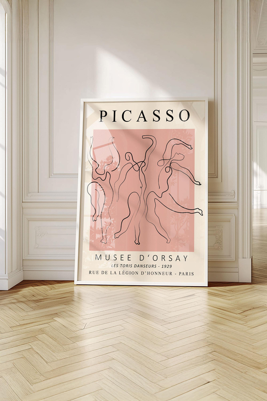 Çerçeveli Picasso Minimalist Dans Tablo: Çizgilerin Zarafeti ve Modern Sanat İmzası