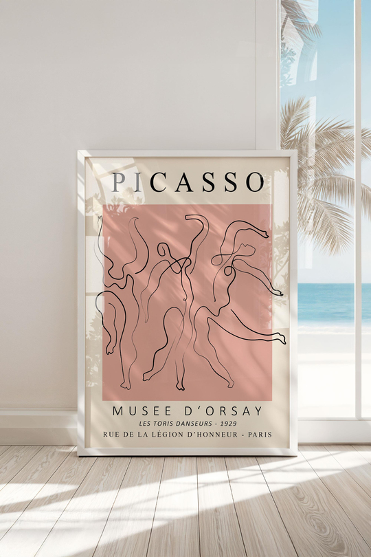 Çerçeveli Picasso Minimalist Dans Tablo: Çizgilerin Zarafeti ve Modern Sanat İmzası