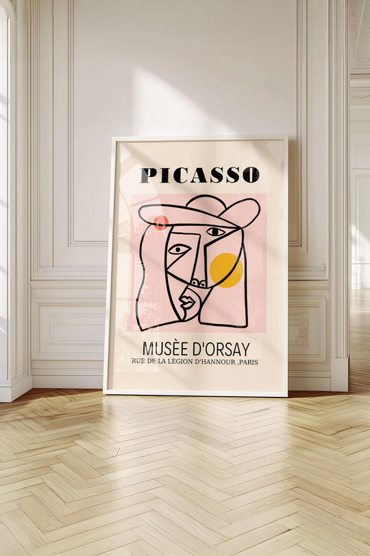 Çerçeveli Picasso Musée d'Orsay Minimalist Portre Premium Tablo: Paris Şıklığı ve Sanat İmzası