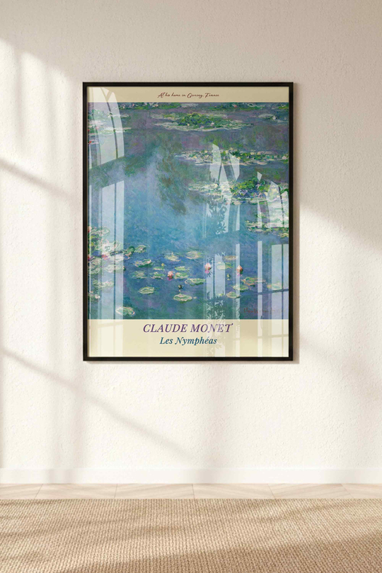 Claude Monet 3'lü Çerçeveli Tablo Setii Çerçeveli Renk Seçenekli