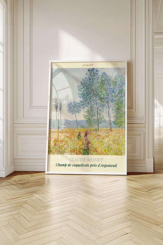 Claude Monet 3'lü Çerçeveli Tablo Setii Çerçeveli Renk Seçenekli
