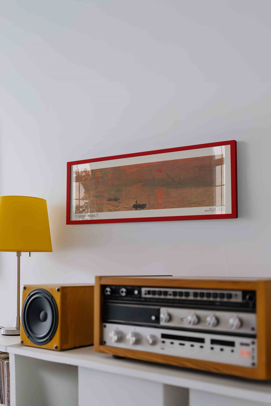 Claude Monet Gün Doğumu İzlenim Panoramik Çerçeveli Tablo 