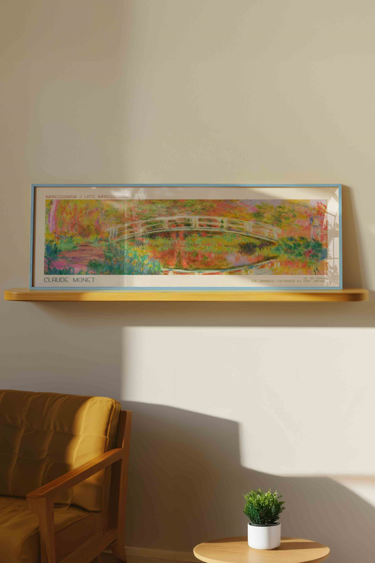 Claude Monet Japon Köprüsü Panoramik Çerçeveli Tablo