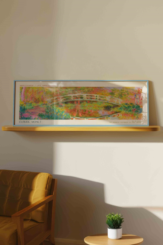 Claude Monet Japon Köprüsü Panoramik Çerçeveli Tablo
