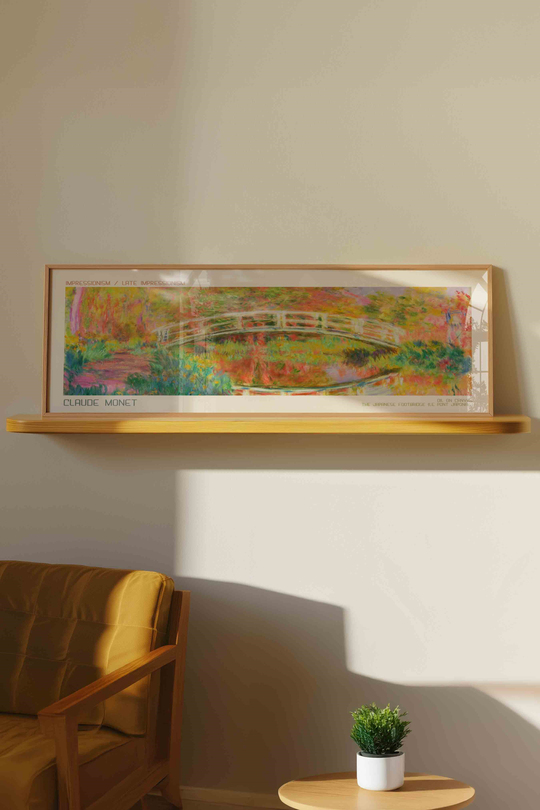 Claude Monet Japon Köprüsü Panoramik Çerçeveli Tablo