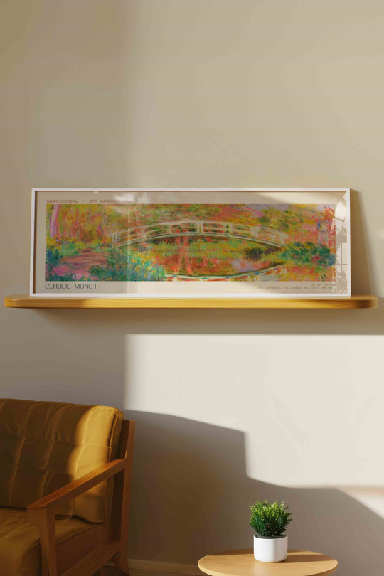 Claude Monet Japon Köprüsü Panoramik Çerçeveli Tablo
