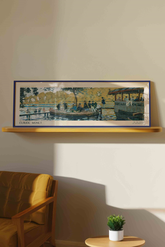 Claude Monet La Grenouillère Panoramik Çerçeveli Tablo