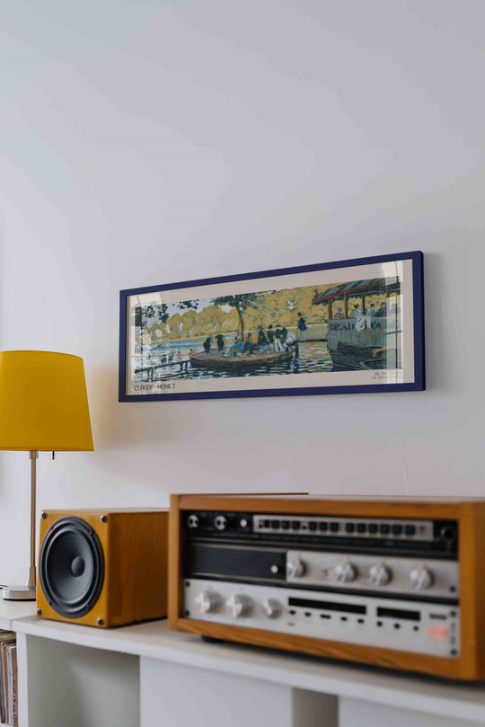 Claude Monet La Grenouillère Panoramik Çerçeveli Tablo