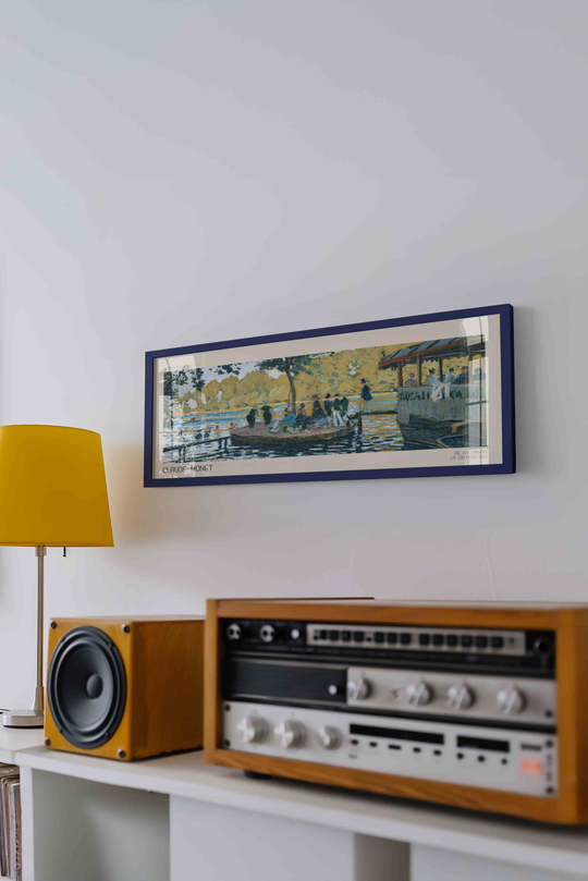 Claude Monet La Grenouillère Panoramik Çerçeveli Tablo