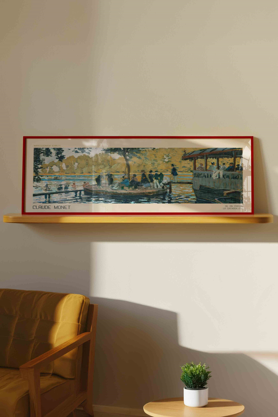 Claude Monet La Grenouillère Panoramik Çerçeveli Tablo