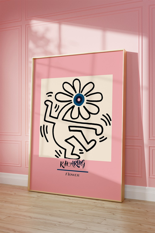 Dancing Flower by Keith Haring Tablo, Poster - Çerçevesiz