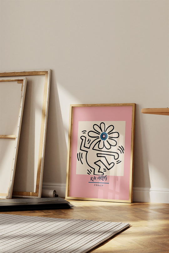 Dancing Flower by Keith Haring Tablo, Poster - Çerçevesiz