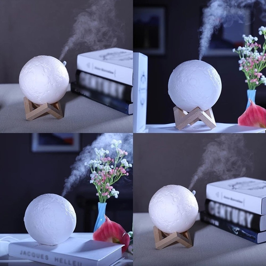 Dokunmatik 3D Hava Nemlendirici Ay Işığı Dekoratif Gece Lambası