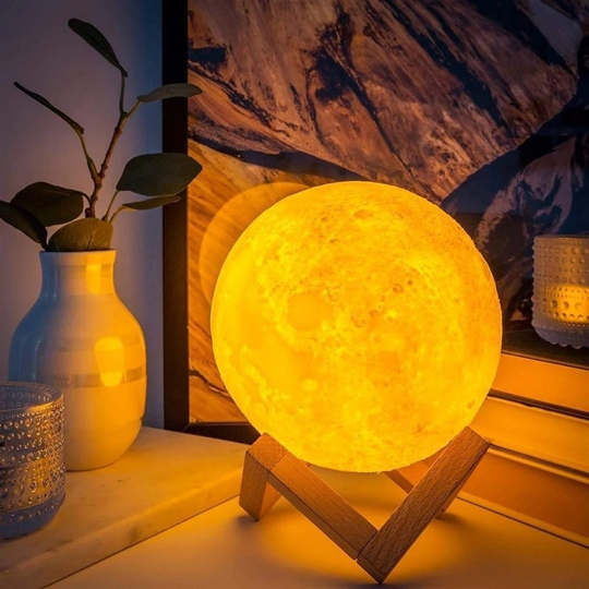 Dokunmatik 3D Hava Nemlendirici Ay Işığı Dekoratif Gece Lambası