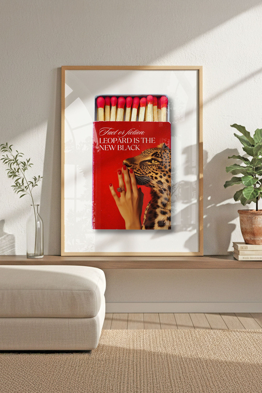 Dopamine Decor Leopard Is The New Black Poster - Ahşap Çerçeveli Pop-Art